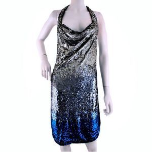 TOY G Ombre Sequin Halter Dress NWT